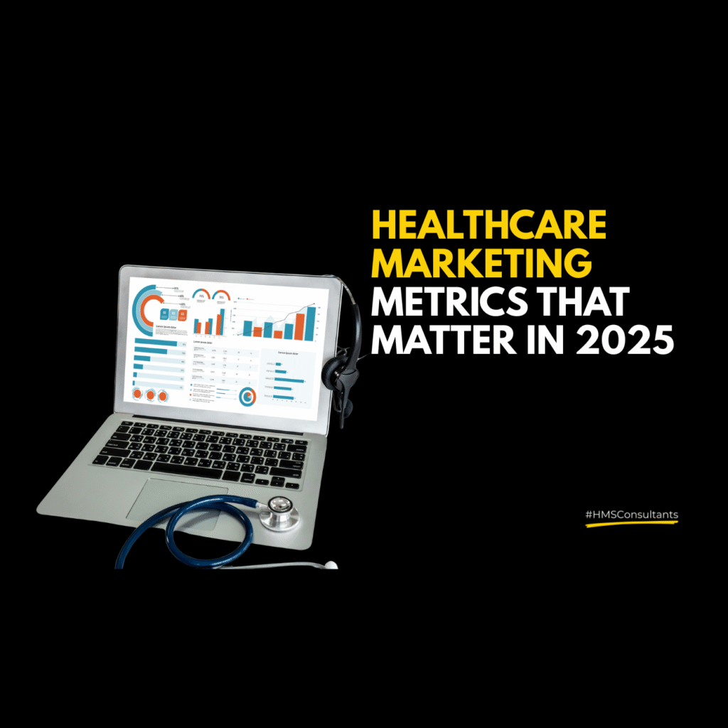 Doctor analyzing patient acquisition and marketing KPIs on digital dashboard