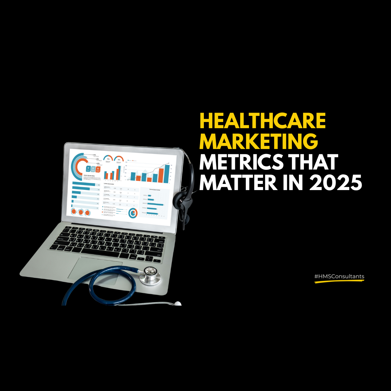 Doctor analyzing patient acquisition and marketing KPIs on digital dashboard