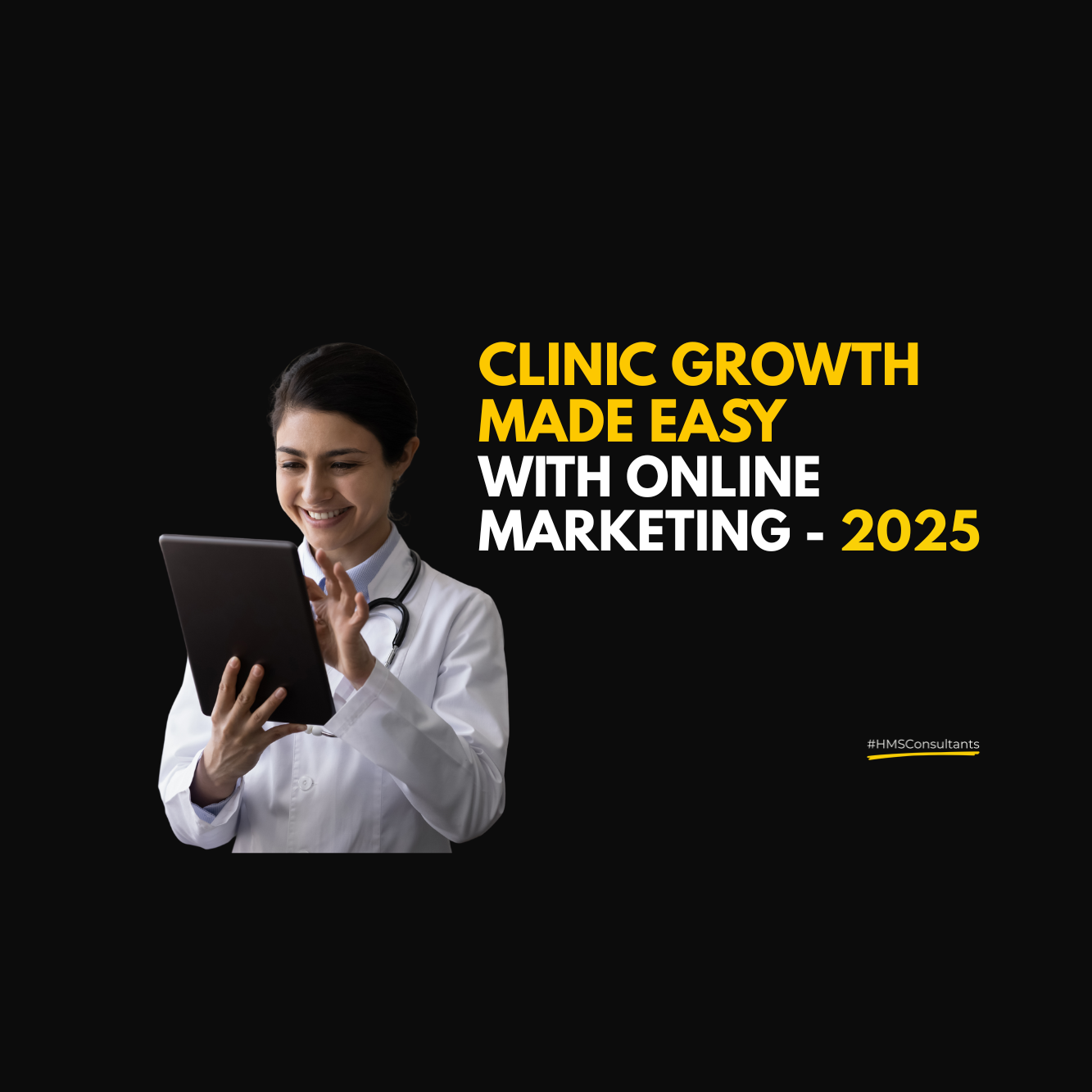 Doctor promoting clinic growth through online marketing in 2025