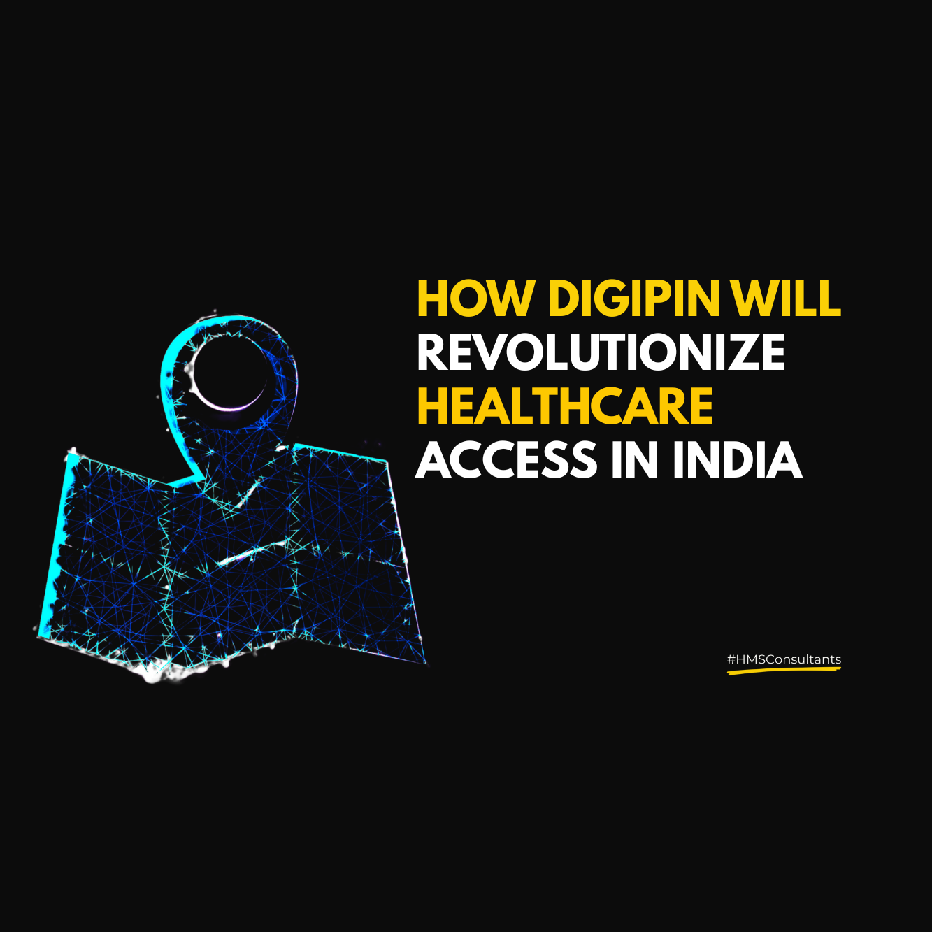 Illustration showing how Digipin improves healthcare access in India with emergency, clinic, and digital map icons.