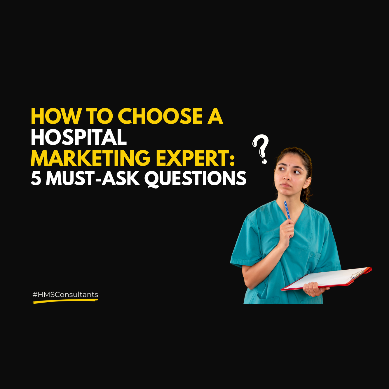 Doctor and marketer shaking hands with checklist icons, symbolizing hospital marketing partnership