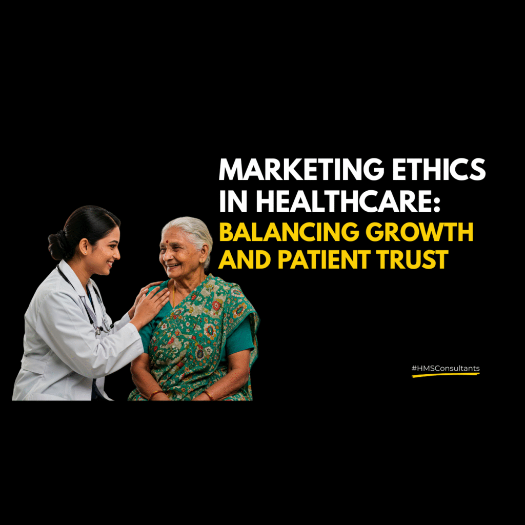 Doctor and marketing team discussing ethical healthcare strategies to build patient trust and compliance.