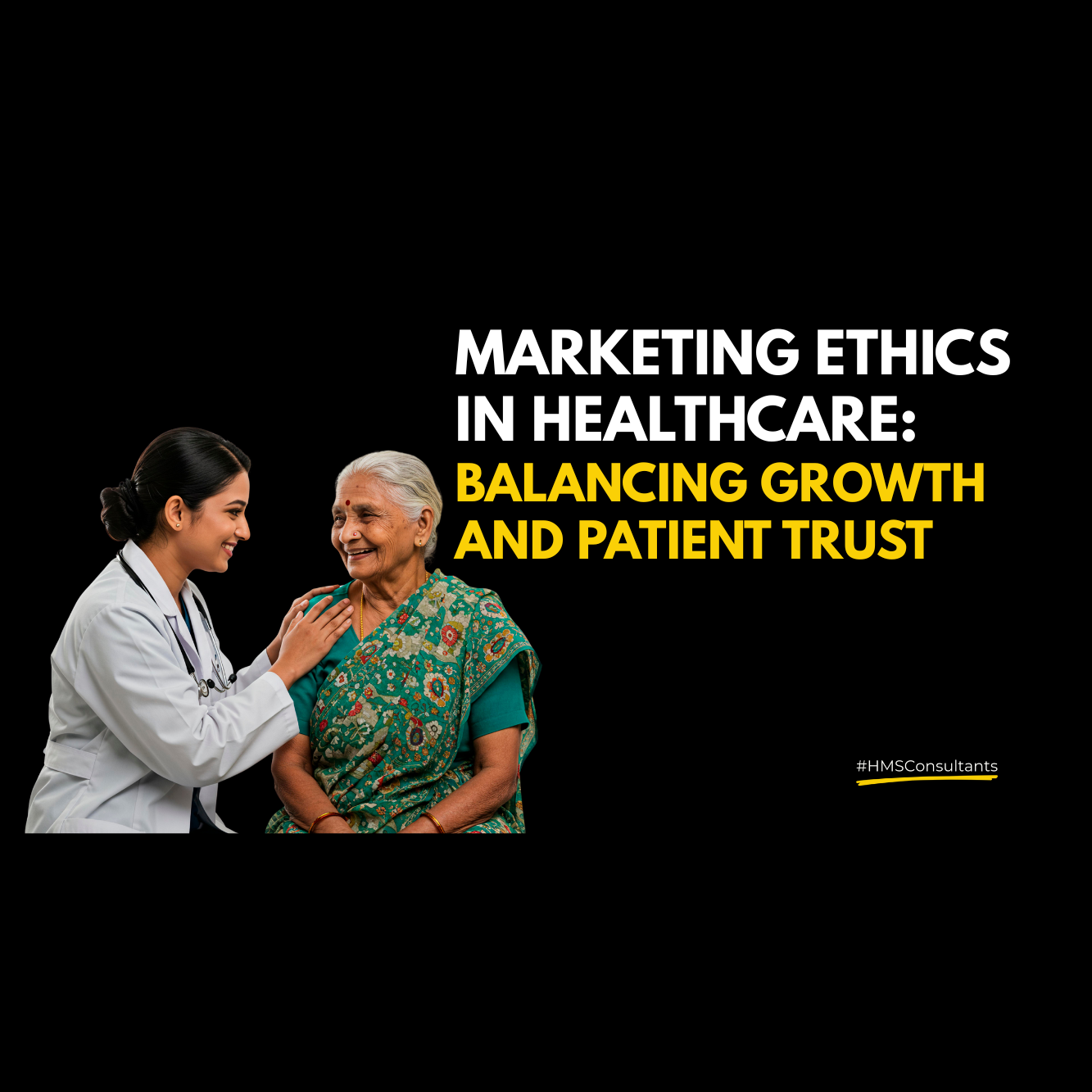 Doctor and marketing team discussing ethical healthcare strategies to build patient trust and compliance.