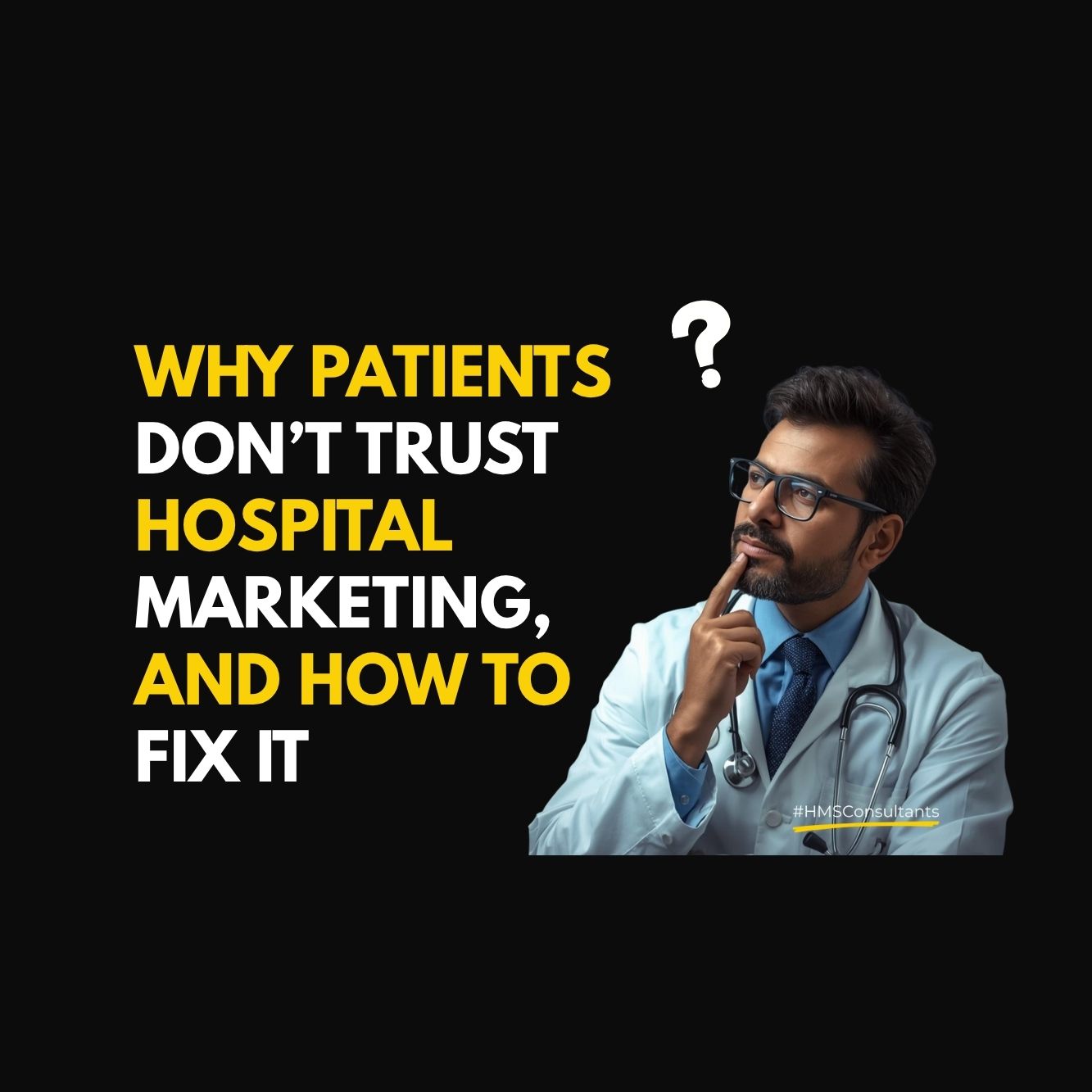 Indian patients discussing hospital choices, representing lack of trust in hospital marketing and importance of transparency in healthcare communication.