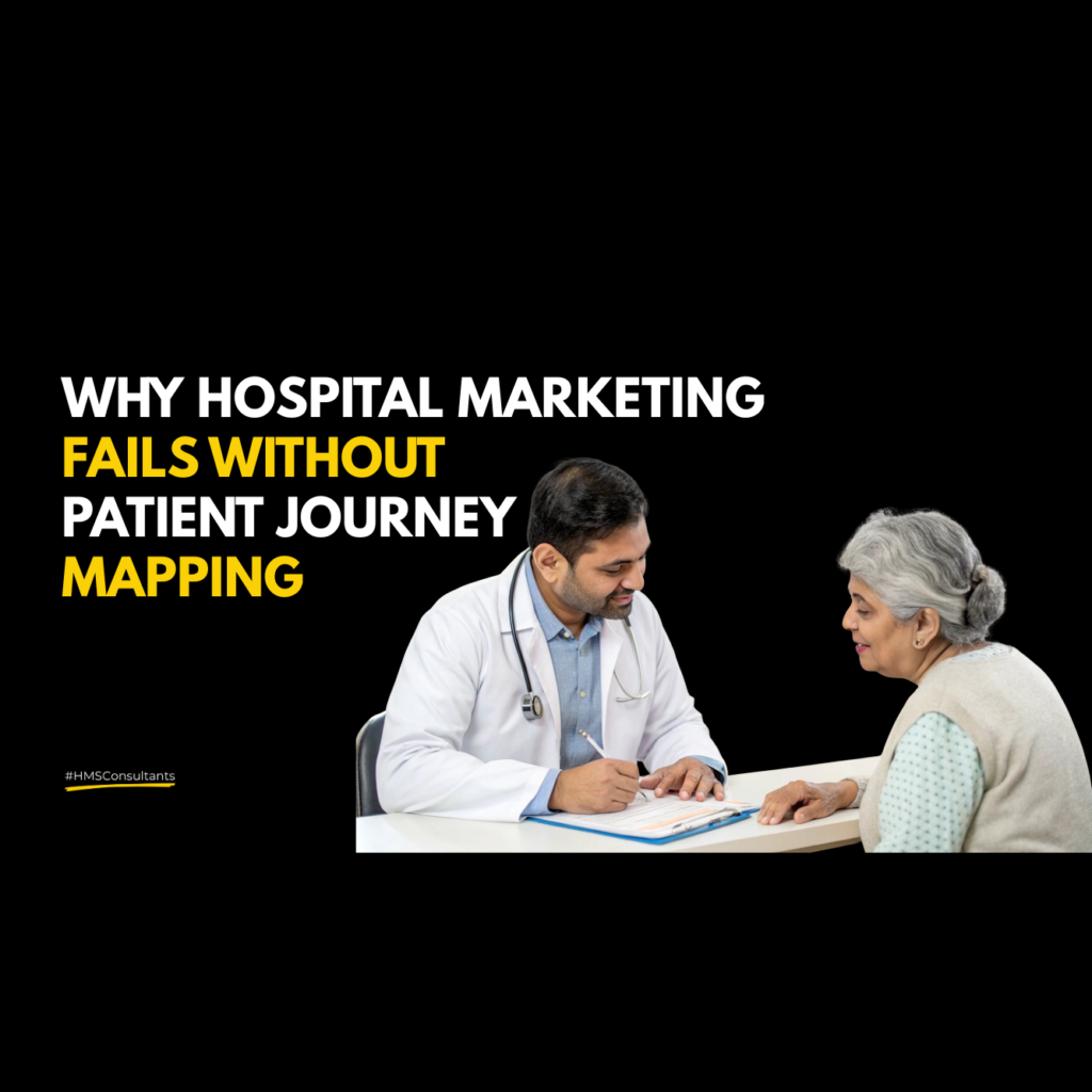 Patient speaking with a doctor in a hospital waiting area, illustrating the importance of understanding the patient journey in hospital marketing.