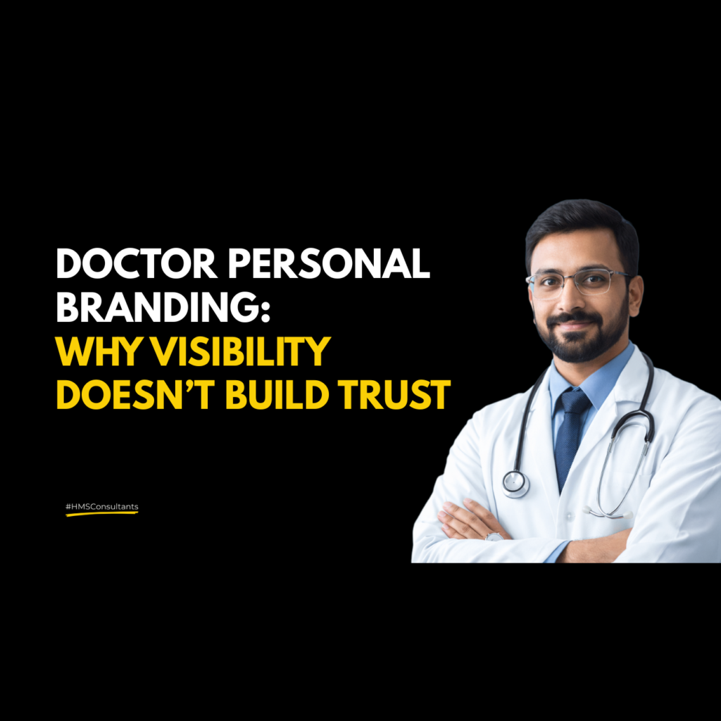 Indian doctor in a hospital setting representing personal branding in healthcare, smiling confidently with stethoscope and professional attire.