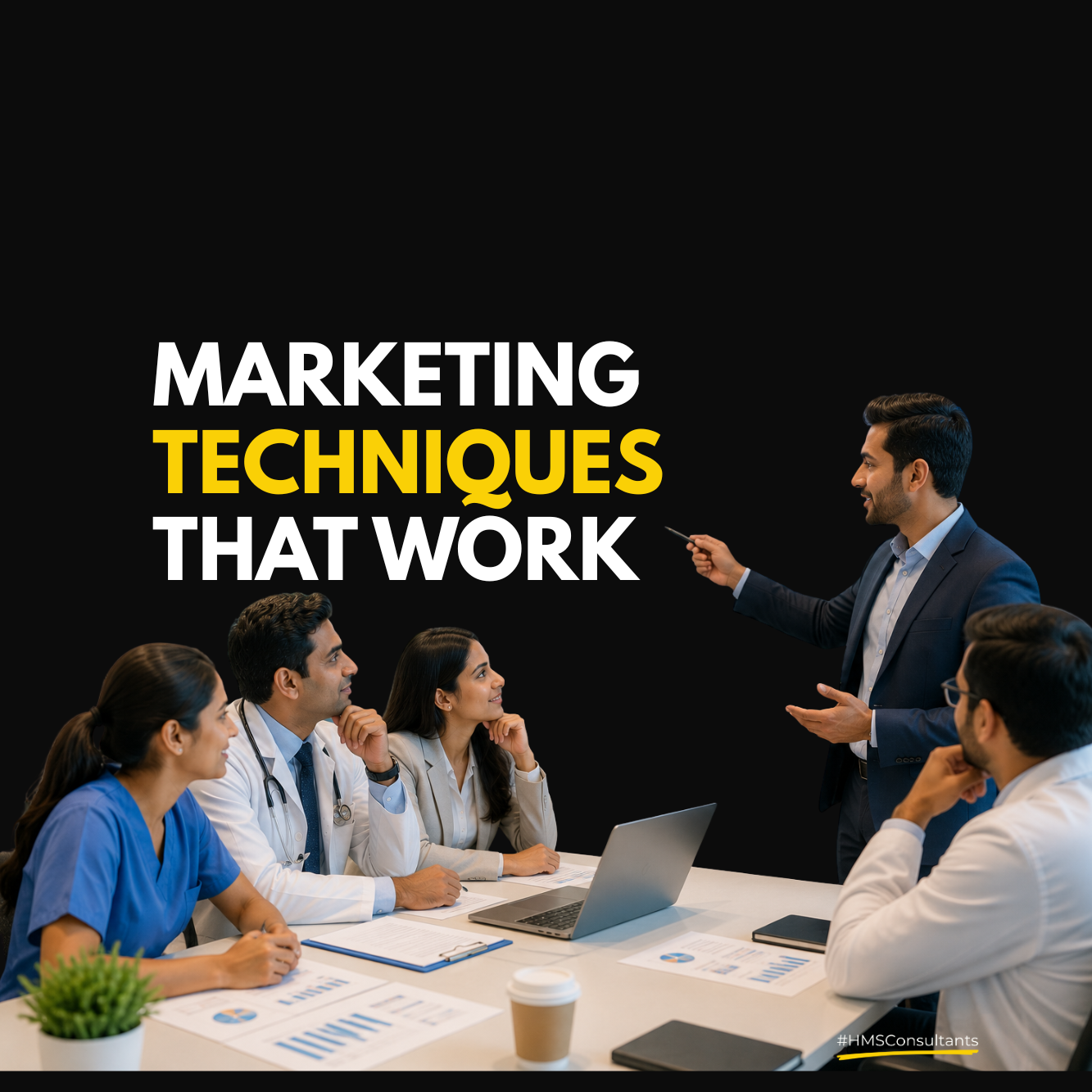 Healthcare professionals attending a hospital marketing strategy discussion focused on modern marketing techniques, patient trust, and healthcare growth in 2026.