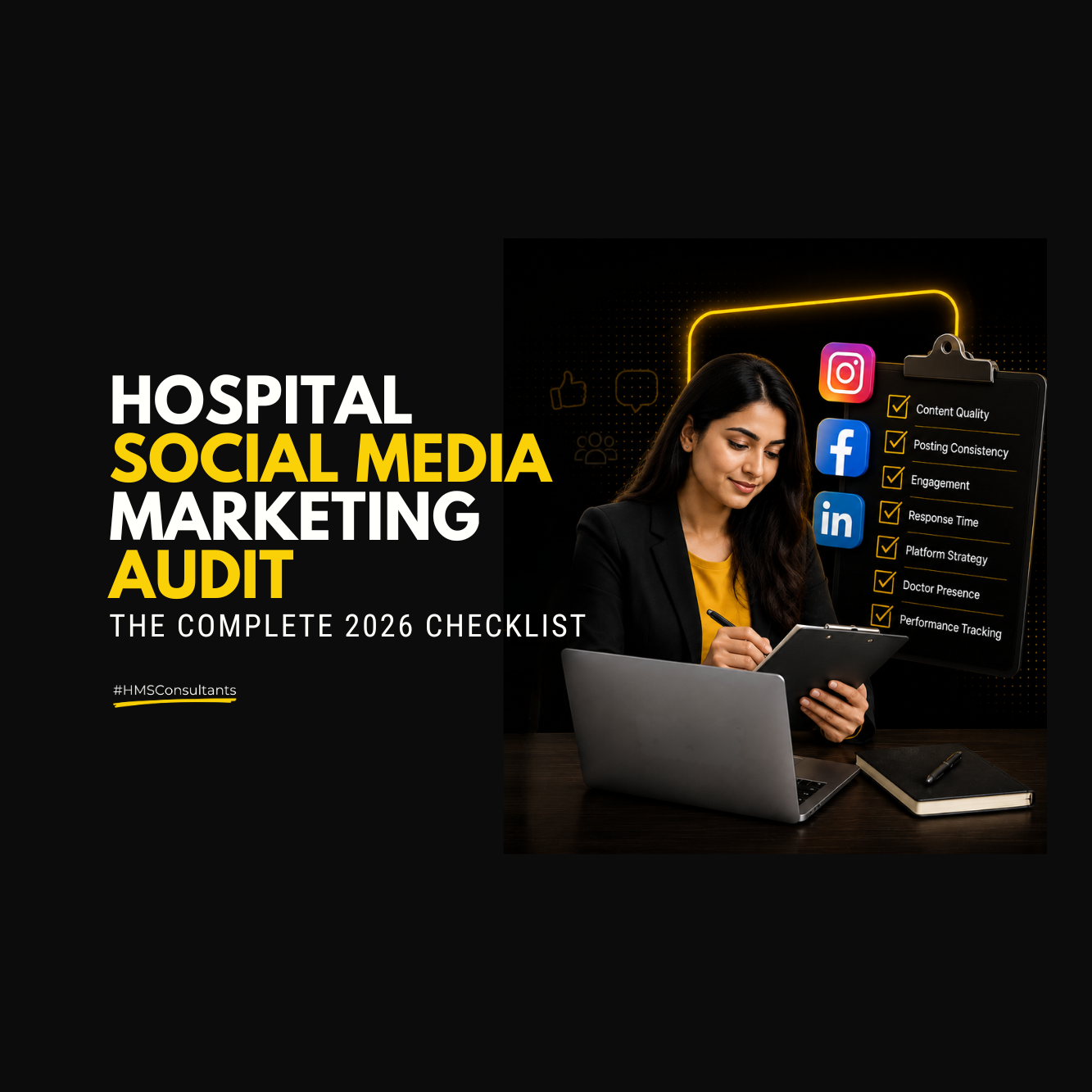 Hospital social media marketing audit checklist for content, engagement, response time and platform strategy