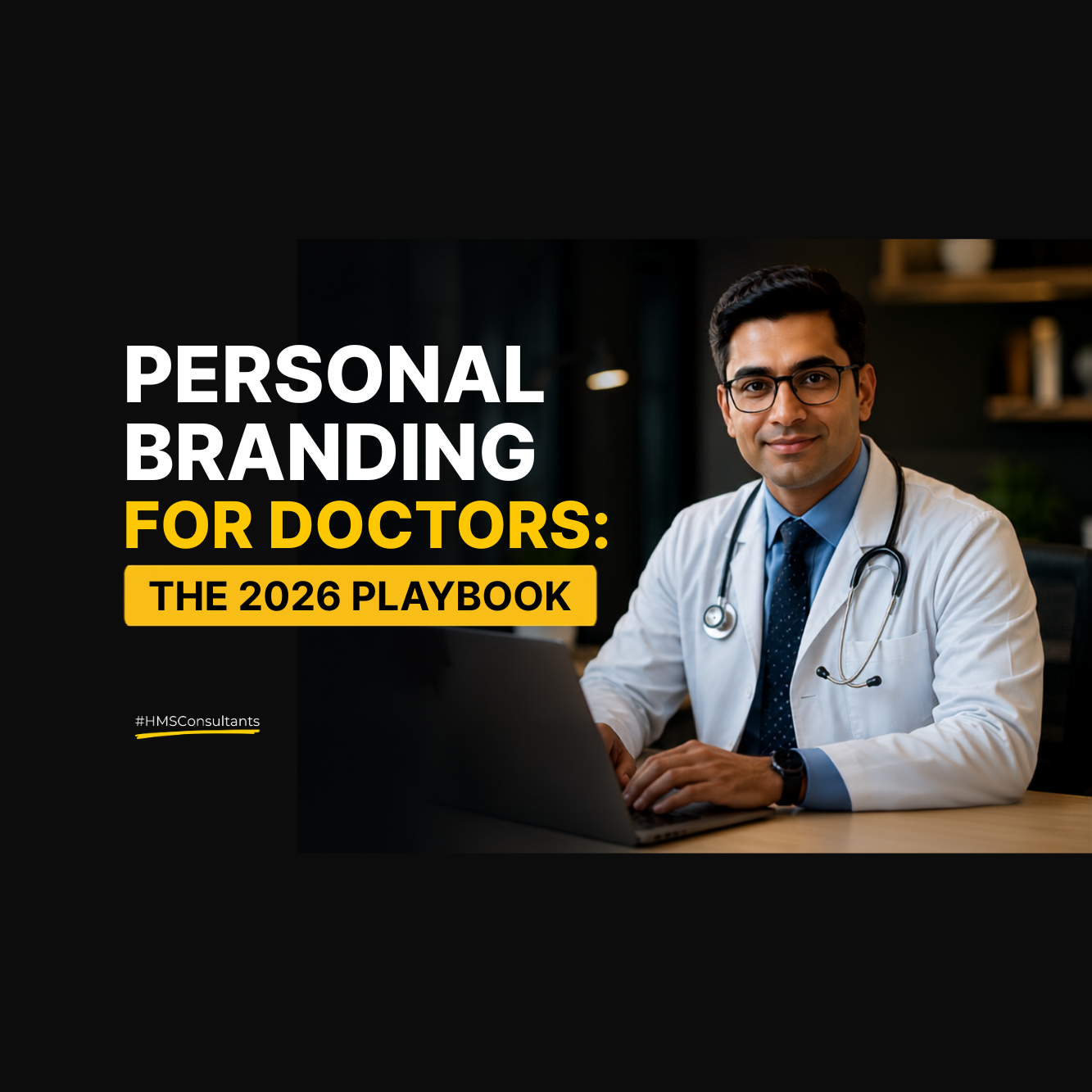 Personal branding for doctors 2026 playbook featuring a doctor